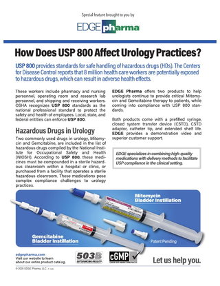 How Does USP 800 Affect Urology Practices?