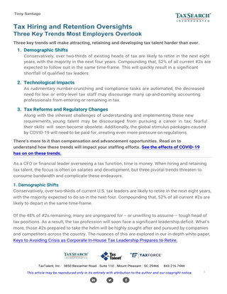 Tax Hiring and Retention Oversights - Three Key Trends Most Employers Overlook​