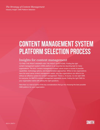Content Management System Platform Selection Process