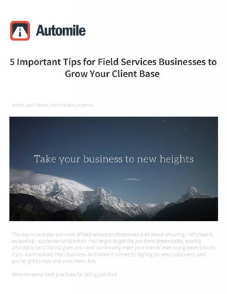 5 Important Tips for Field Services Businesses to Grow Your Client Base
