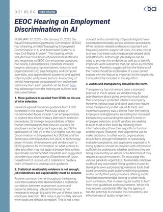 EEOC Hearing on Employment Discrimination in AI 