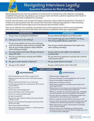 Navigating Interviews Legally:  Essential Questions for Risk-Free Hiring