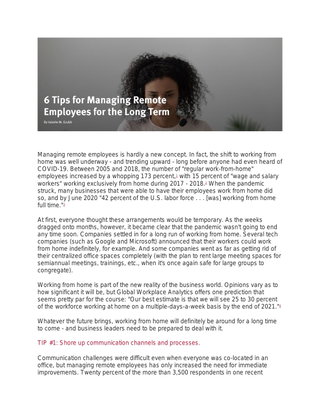 6 Tips for Managing Remote Employees for the Long Term