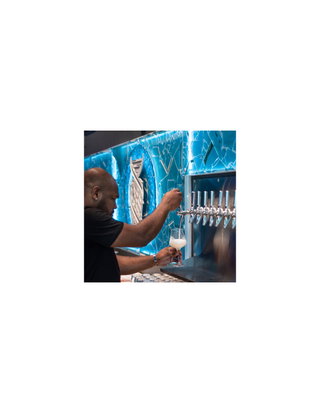 Artist Creates Unique Backsplash for Local Craft Brewer