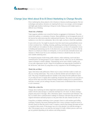 Change Your Mind about B-to-B Direct Marketing to Change Results