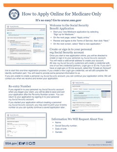 How to Apply Online for Medicare Only: SSA Publication 05-10531 | Step-by-step instructions on using the online Medicare-only benefit application, complete with screenshots.