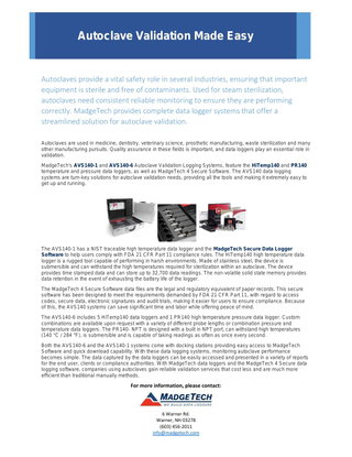 Autoclave Validation Made Easy