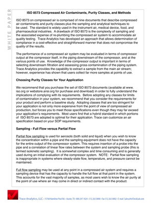 ISO 8573 Compressed Air Contaminants, Purity Classes, and Methods