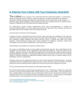 Is Aligning Your Culture with Your Employees Important?