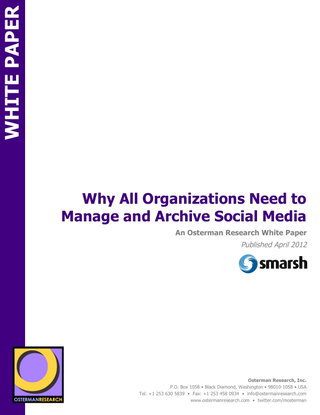 Why All Organizations Need to Manage and Archive Social Media
