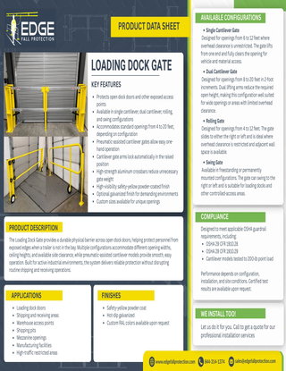 Loading Dock Gates Data Sheet