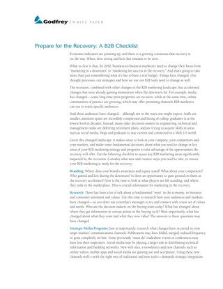 Prepare for the Recovery: A B2B Checklist