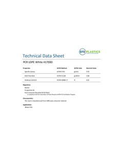 Technical Data Sheet - PCR LDPE White 417000