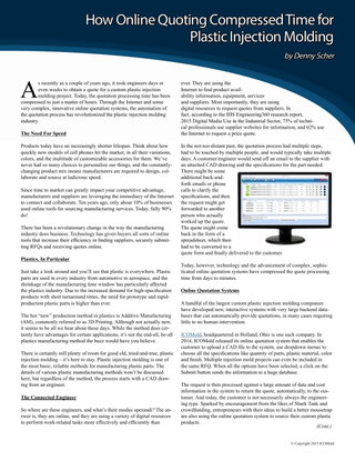 How Online Quoting Compressed Time for Plastic Injection Molding
