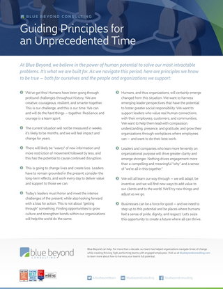 Guiding Principles for an Unprecedented Time