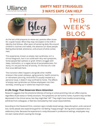 Empty Nest Struggles: 3 Ways an EAP Can Help
