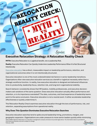 Executive Relocation Strategy: A Relocation Reality Check