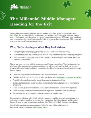 The Millennial Middle Manager: Heading for the Exit