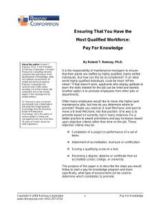 Promotional Programs - Having the Most Qualified Workforce