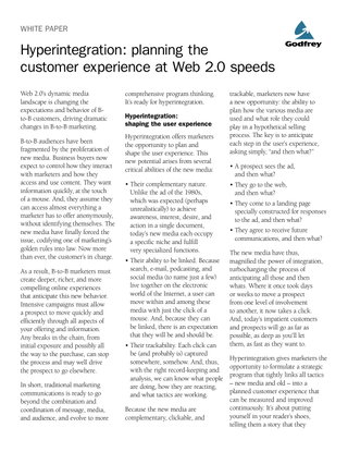 Hyperintegration: planning the customer experience at Web 2.0 speeds