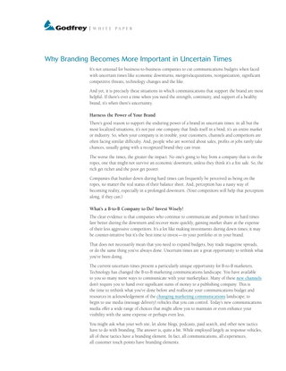 Why Branding Becomes More Important in Uncertain Times