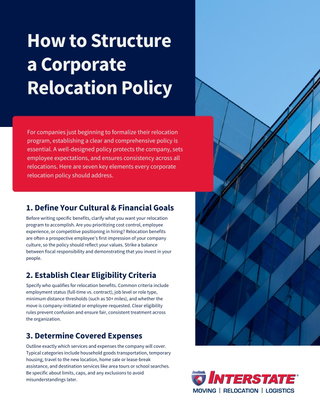 7 Essential Elements of a Corporate Relocation Policy