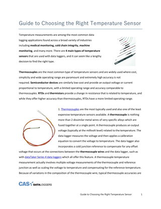 Guide to Choosing the Right Temperature Sensors