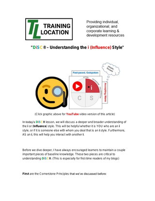 DiSC® - Understanding the i (Influence) Style