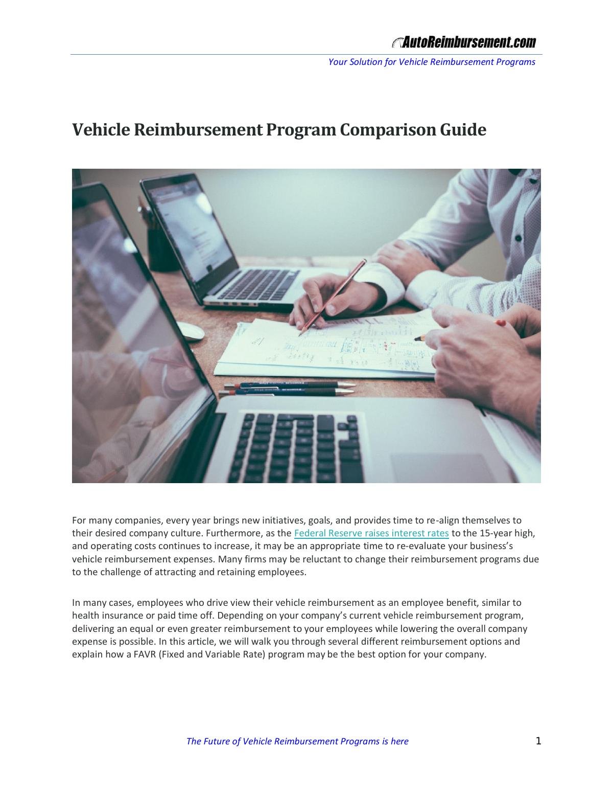 Vehicle Reimbursement Program Comparison Guide