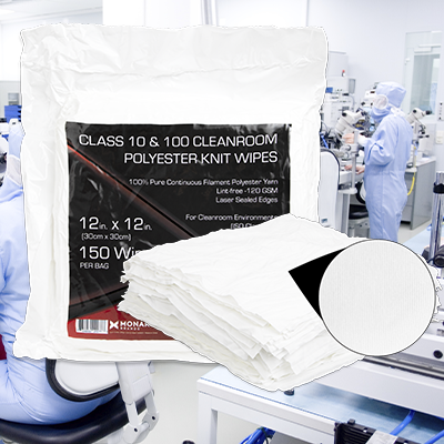 Class 10 & 100 Dry Knitted Polyester Cleanroom Wipes
