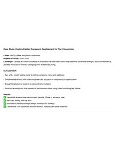 Custom Compound Development for Tier-2 Assembler