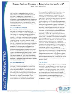 Resume Reviews:  Everyone is doing it...but how useful is it?