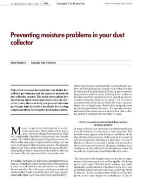 Preventing moisture problems in your dust collector