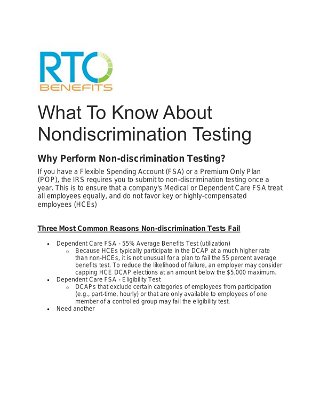 What To Know About Nondiscrimination Testing