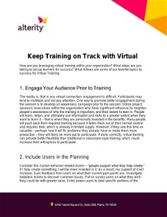 Keep Training on Track with Virtual Training