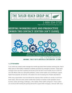 Keeping Workers Safe and Productive (When the Contact Center Can’t Close)