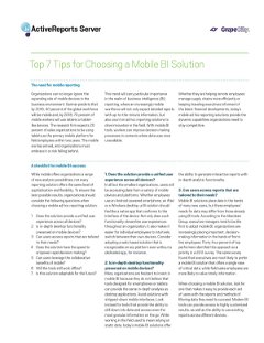 Top 7 Tips for Choosing a Mobile BI Solution