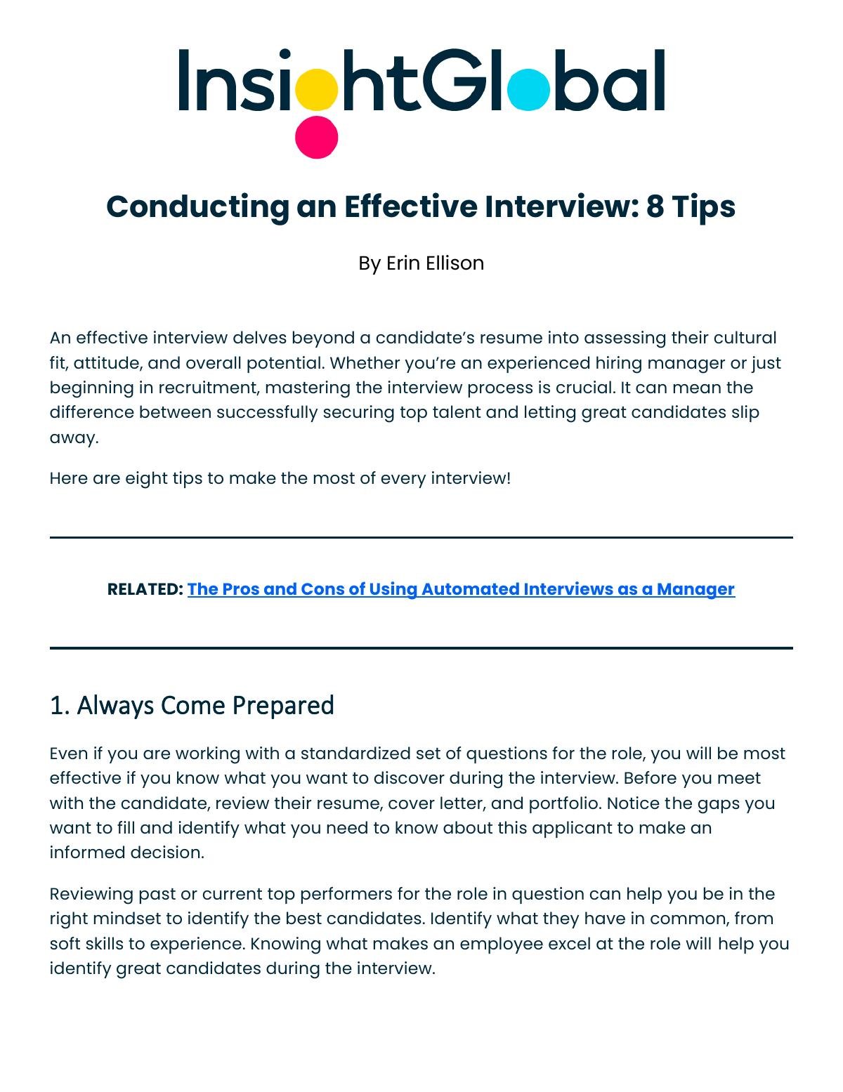 Conducting an Effective Interview: 8 Tips