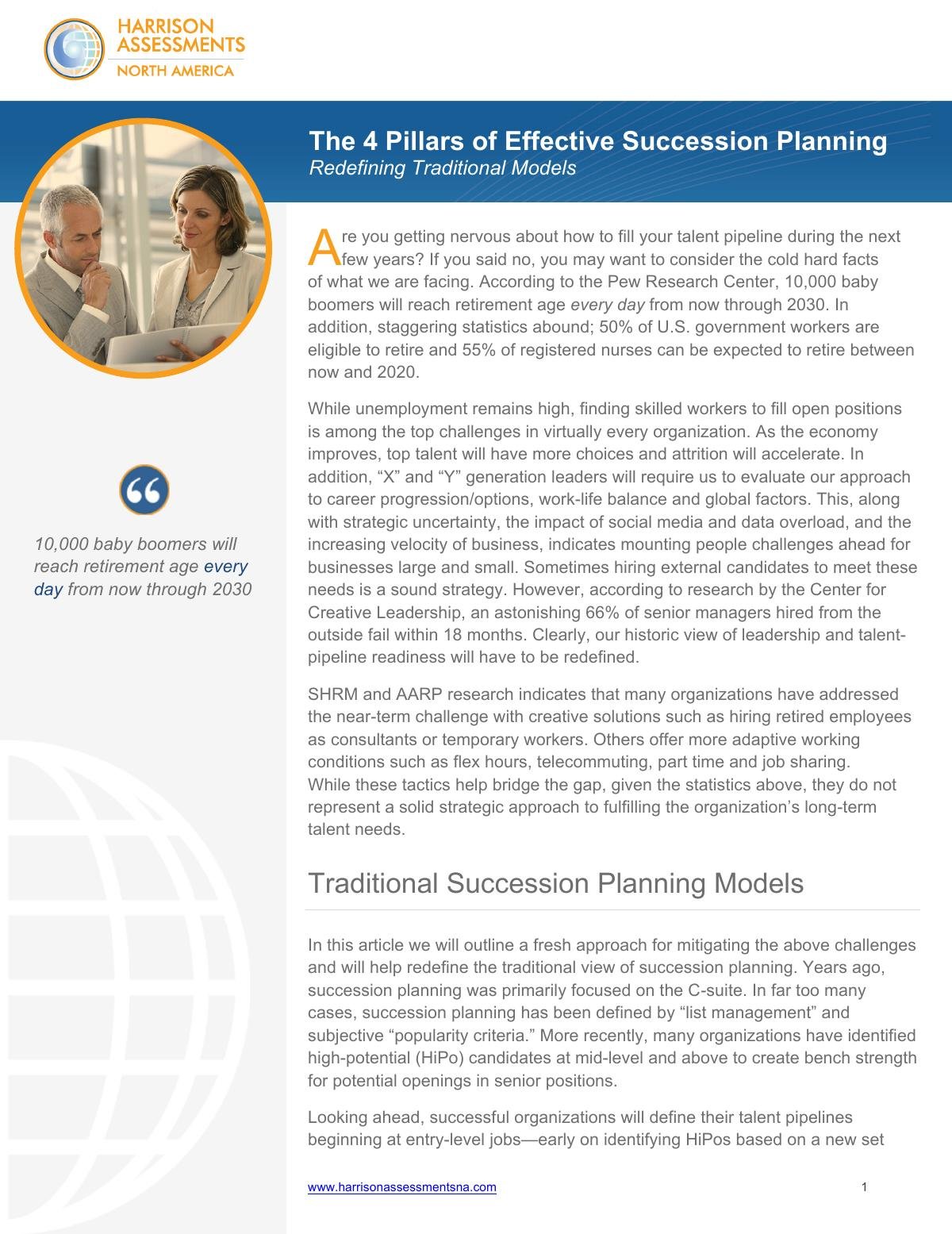  The 4 Pillars of Effective Succession Planning: Redefining Traditional Models