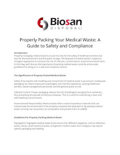 Properly Packing Your Medical Waste: A Guide to Safety and Compliance