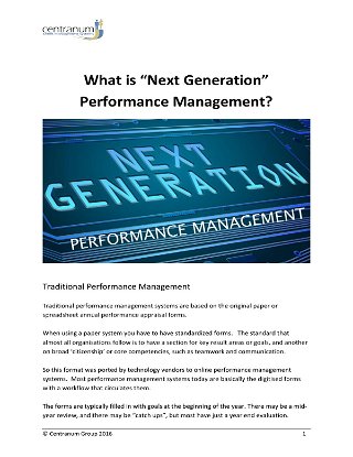 Next Generation Performance Management