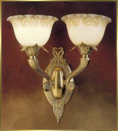 Alabaster Stone Wall Sconce, ALJ 8807, 2 lights, Old Gold, 15" wide X 15" high