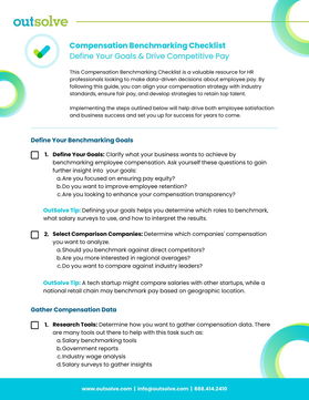 Compensation Benchmarking Checklist