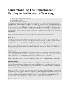 Understanding The Importance Of Employee Performance Tracking