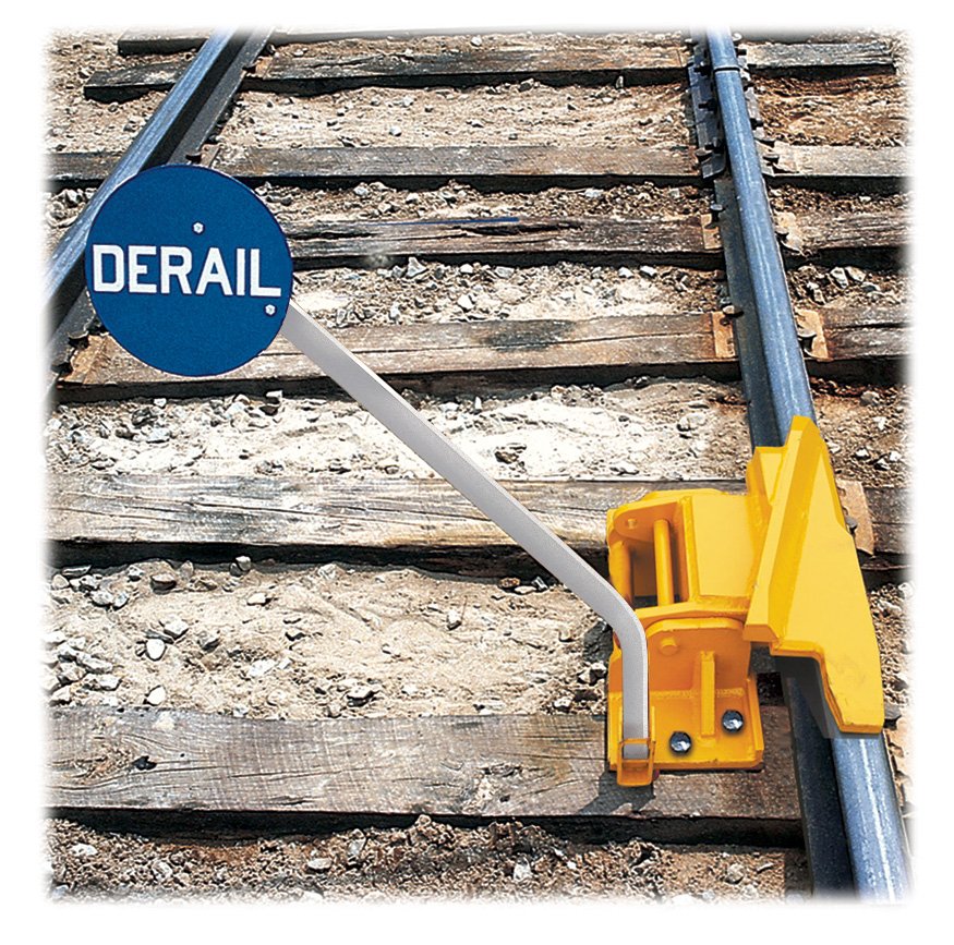 1-Way Hinged Railroad Derail (Right Throw) with Manual Lift Sign Holder
