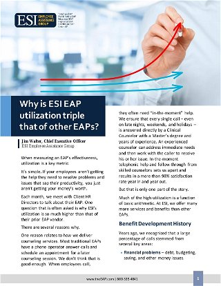Why is ESI EAP utilization triple that of other EAPs?