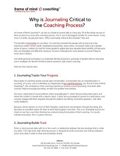 Why is Journaling Critical to the Coaching Process?