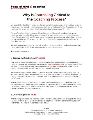 Why is Journaling Critical to the Coaching Process?