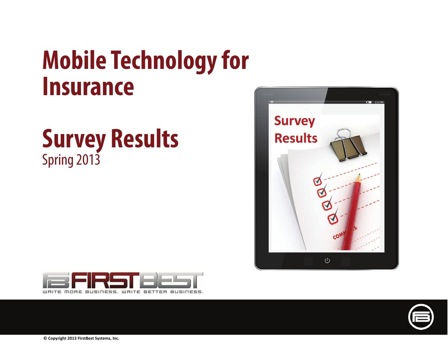 Mobile Technology for Insurance - Survey Results