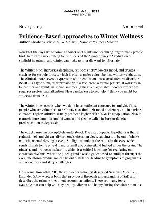 Evidence-Based Approaches to Winter Wellness